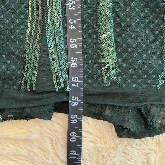 R&M Richards Green Sequined Sleeveless Keyhole Formal Evening Gown 8 NWT - Picture 11 of 12